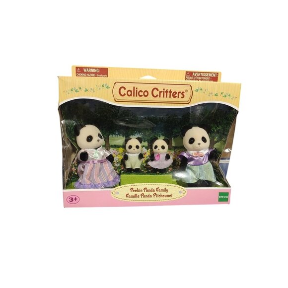 Calico Critters Pookie Panda Family Figurine Set  Dolls Dollhouse Figures Toys - Picture 1 of 6